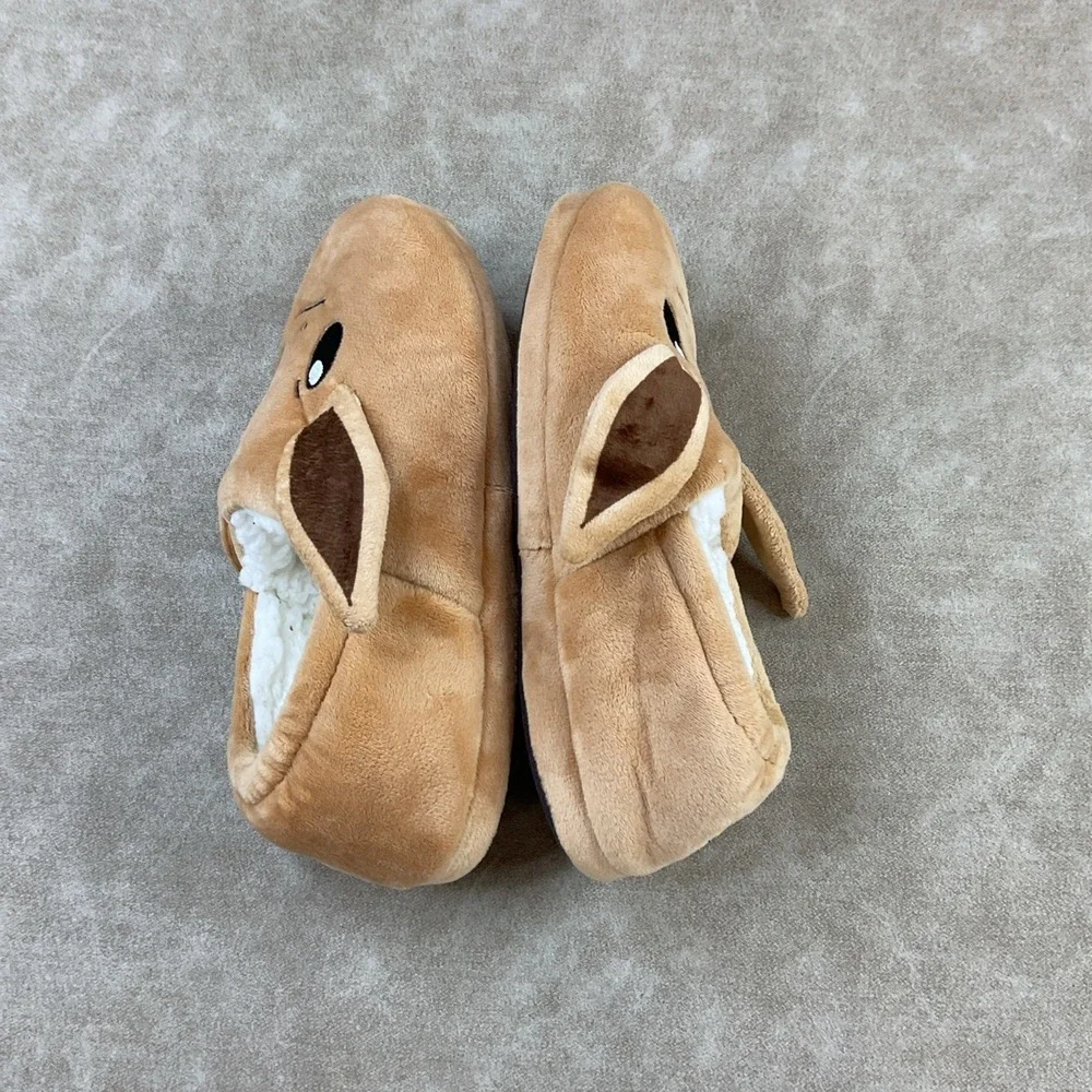 Pokemon Eevee Slippers Shoes 3D Sherpa Lined Ears Embroidered Kids Sz 2.5 EUC